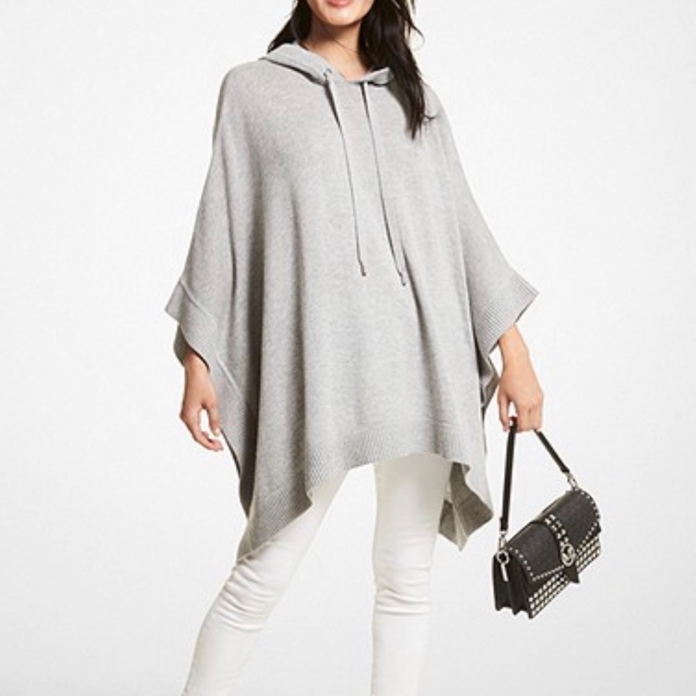 Michael kors sleeved poncho with hood